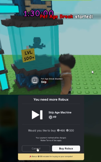 age break time and robux cost